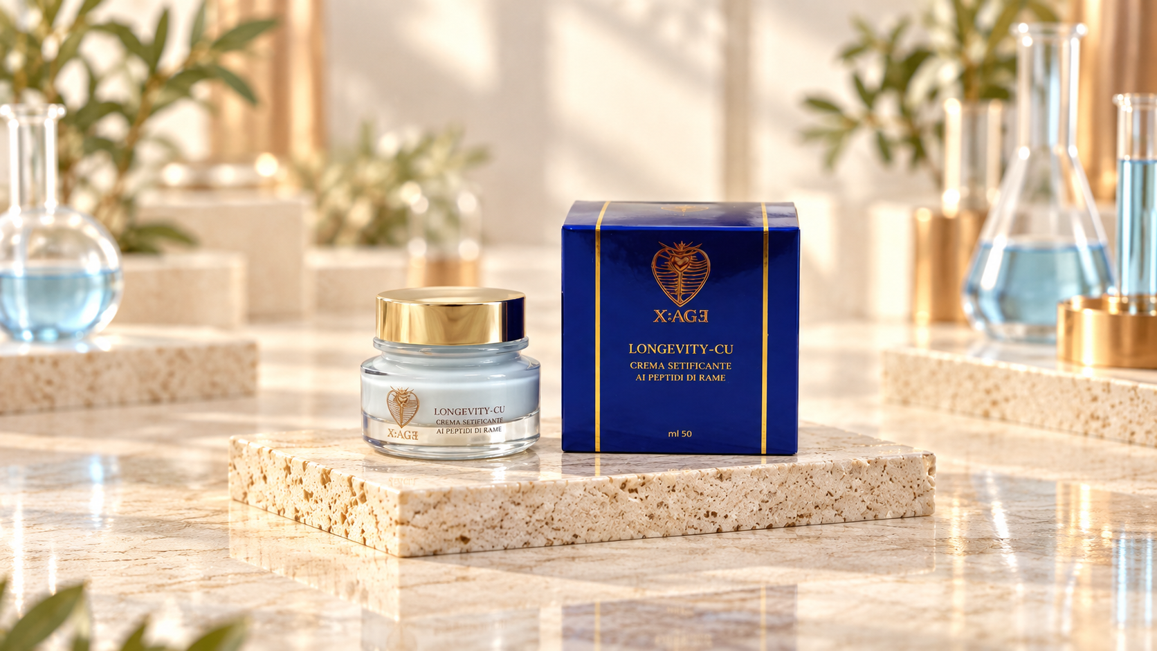 X:AGE LONGEVITY-CU Crema Setificante ai Peptidi di Rame - 50 ml