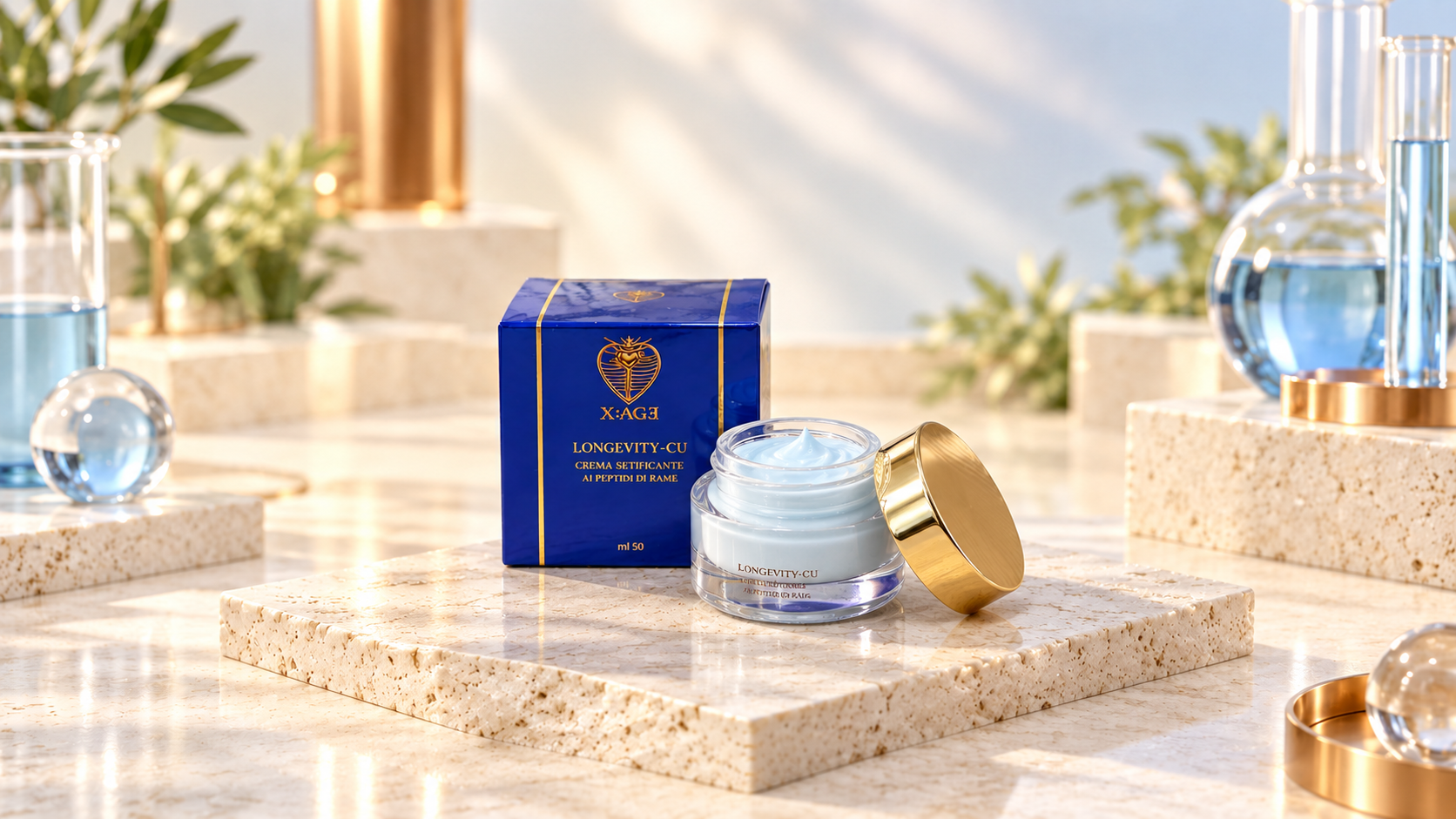 X:AGE LONGEVITY-CU Crema Setificante ai Peptidi di Rame - 50 ml - immagine 3